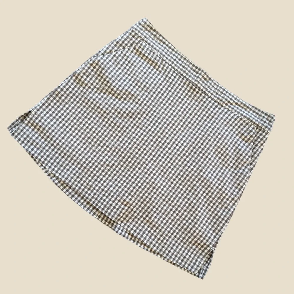 Lady Hagen Golf Skort Women's 8 Brown Cream Gingham Plaid Cotton Stretch